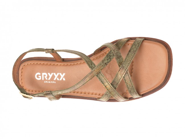 Sandale casual GRYXX verzi, 1141621, din piele naturala