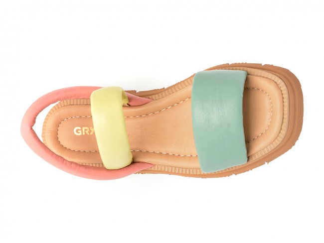 Sandale casual GRYXX verzi, 321035, din piele naturala