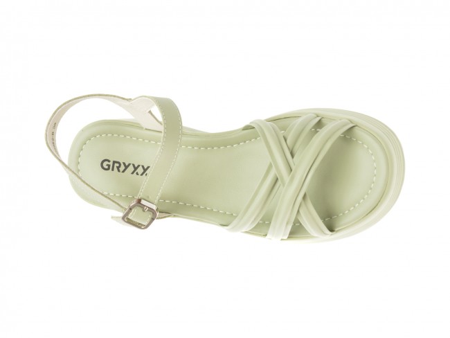 Sandale casual GRYXX verzi, 5039K2, din piele naturala