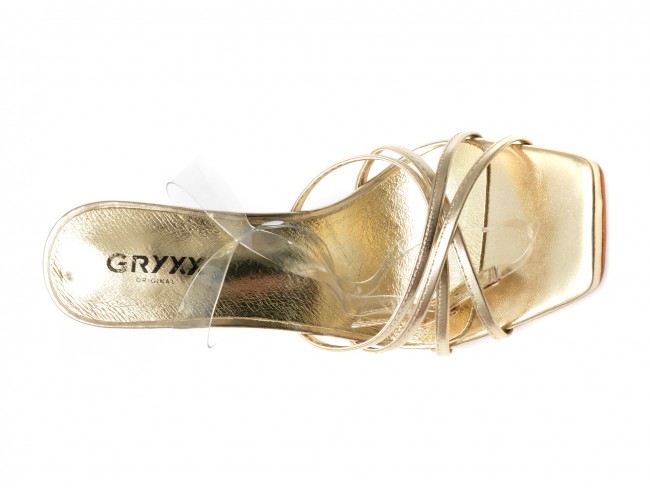 Sandale GRYXX aurii, 972, din piele ecologica
