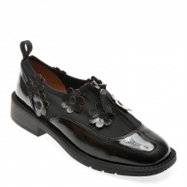 Pantofi casual GRYXX negri, 6184508, din material textil si piele naturala lacuita