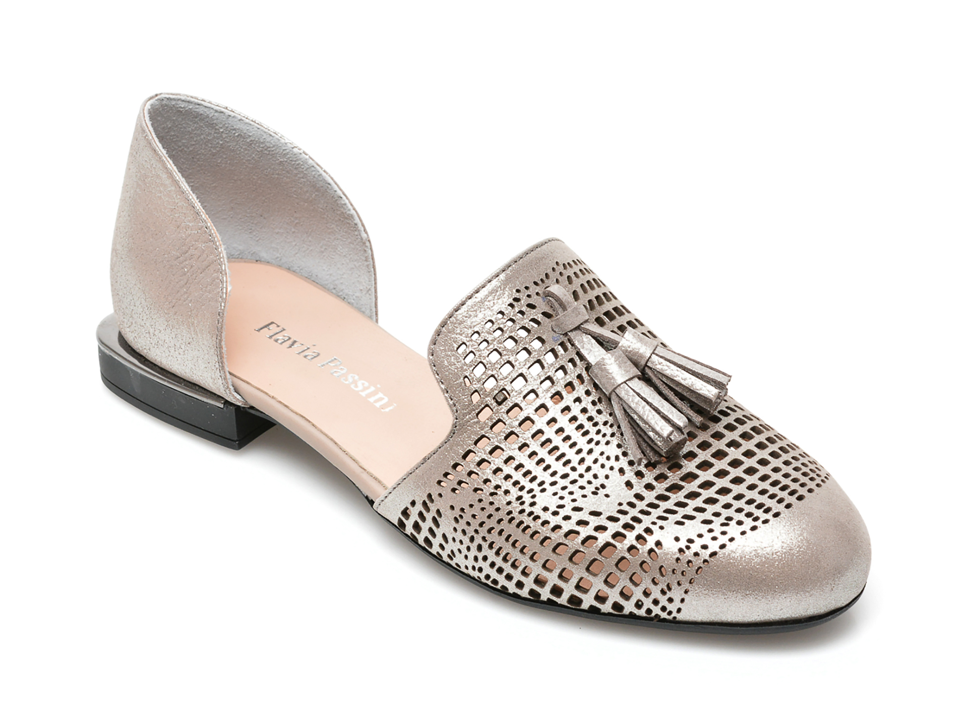 Pantofi FLAVIA PASSINI argintii, 10385, din piele naturala