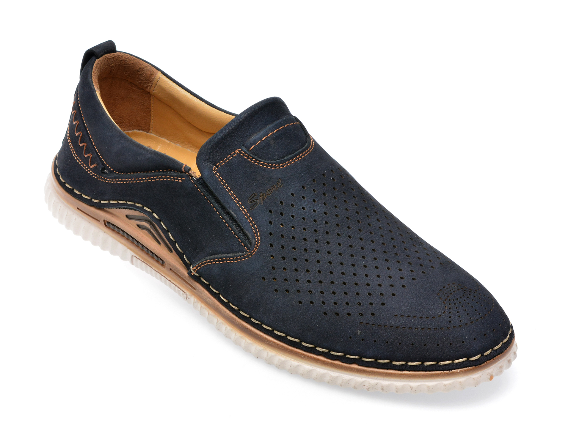 Pantofi GRYXX bleumarin, M6923, din nabuc