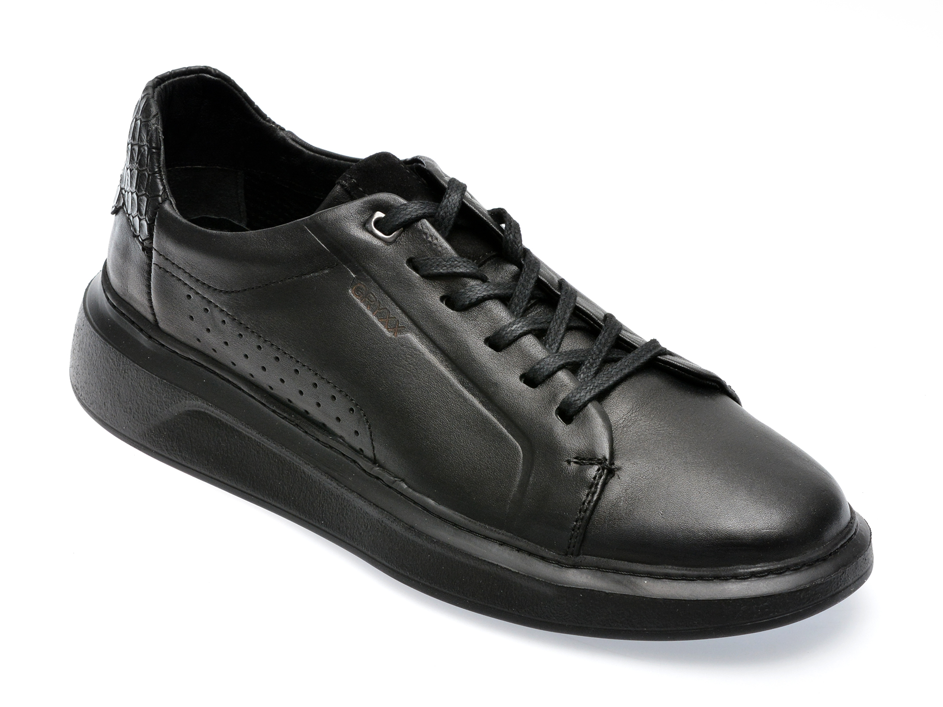 Pantofi GRYXX negri, M6398, din piele naturala /barbati/pantofi
