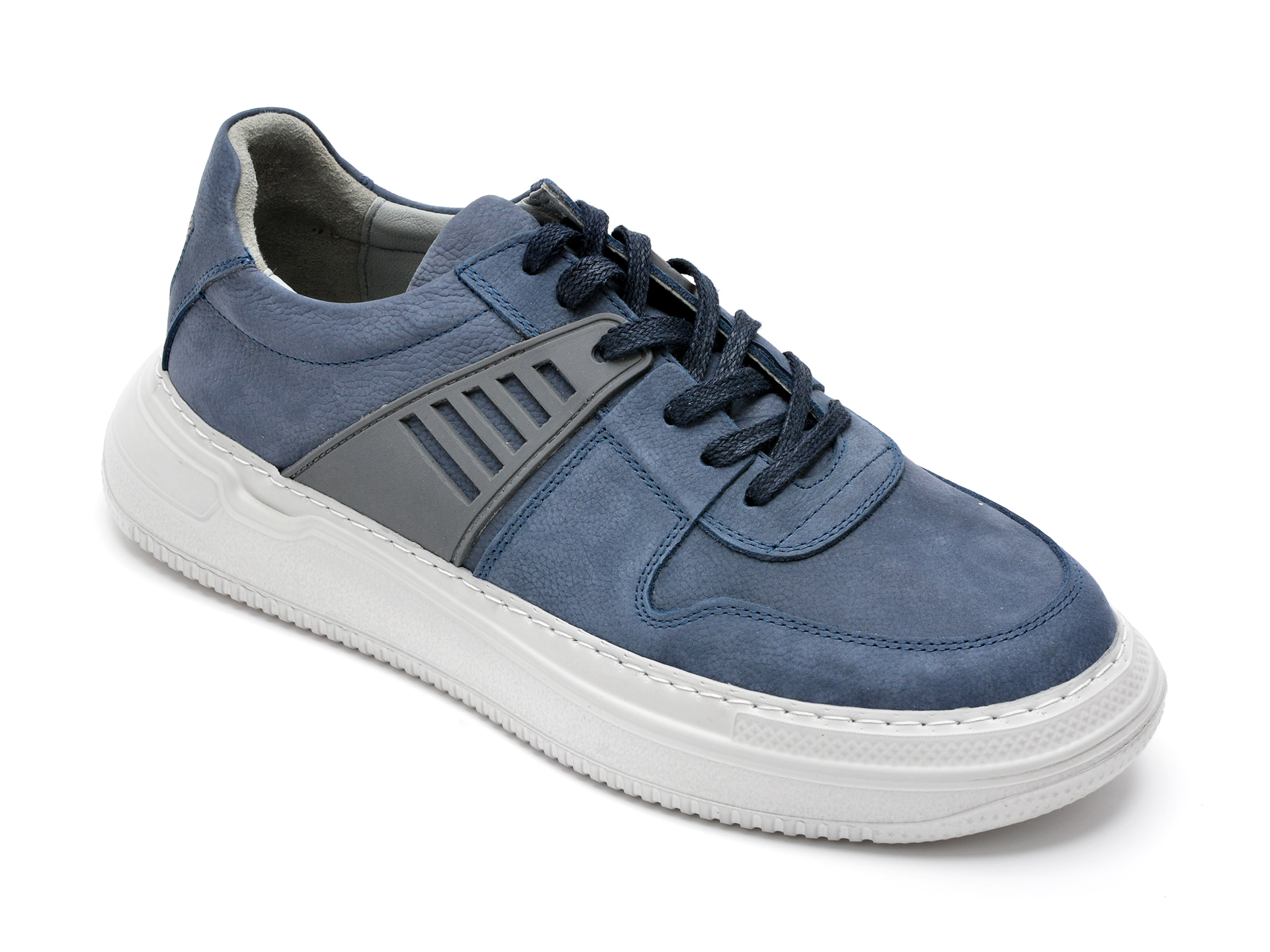 Pantofi OTTER albastri, 13103, din nabuc