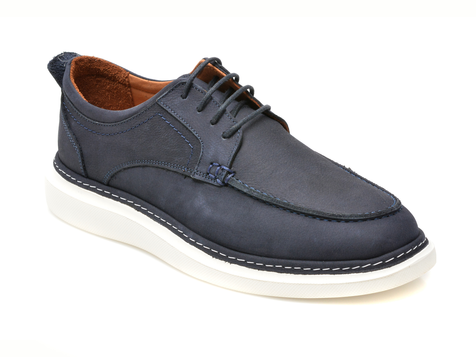Pantofi OTTER bleumarin, M6344, din nabuc barbati 2023-05-28