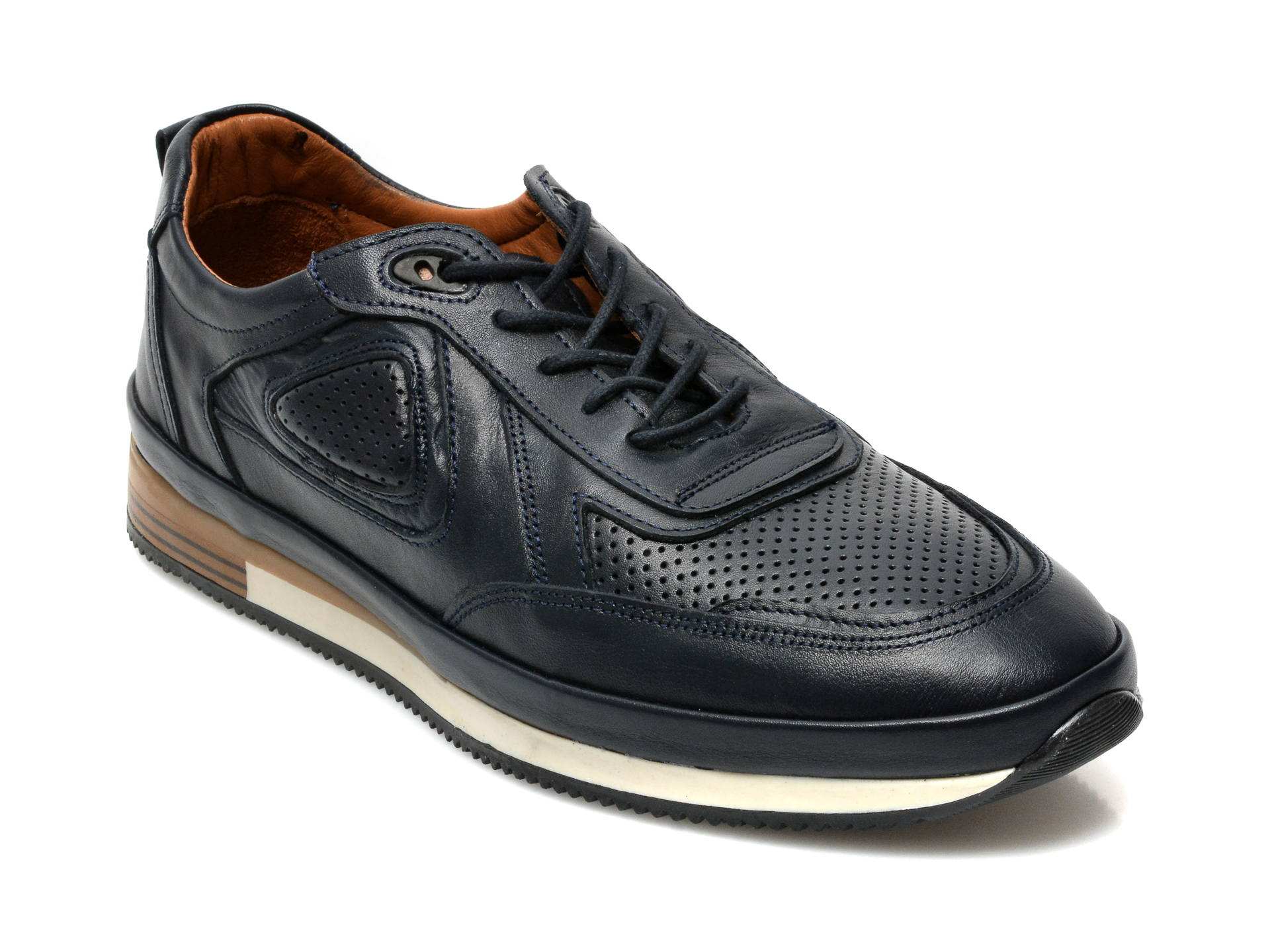 Pantofi OTTER bleumarin, M6351, din piele naturala