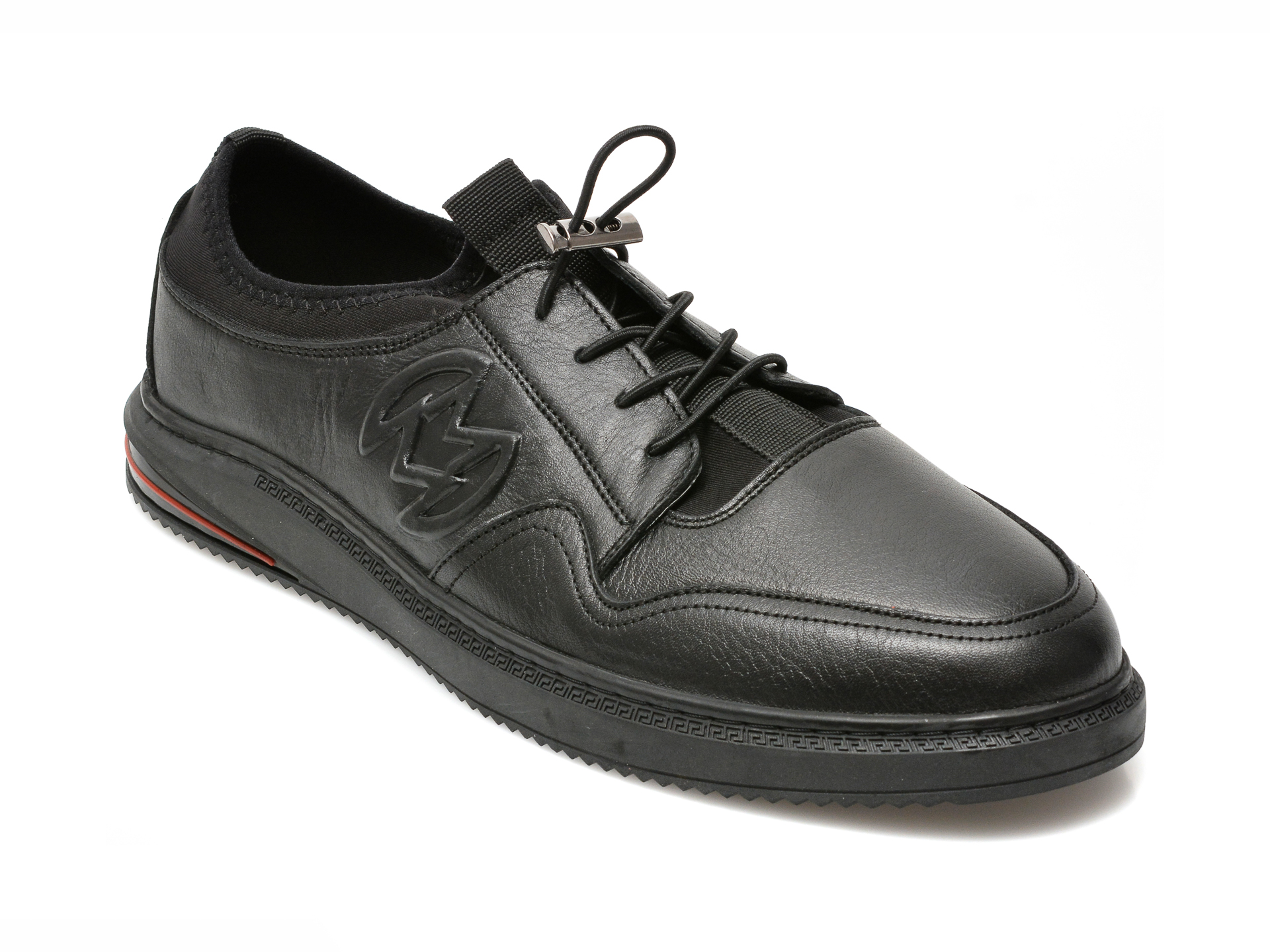 Pantofi OTTER negri, M6368, din piele naturala