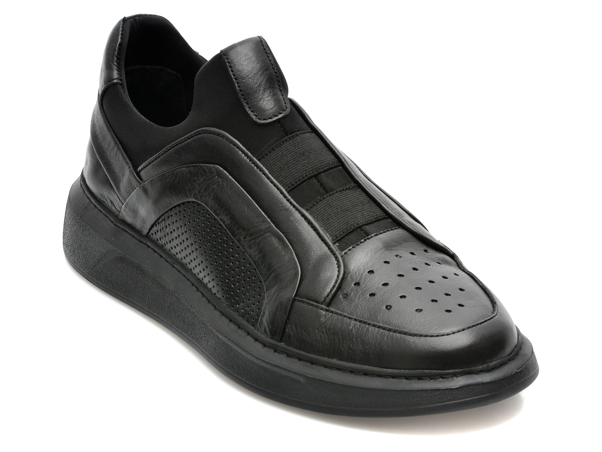Pantofi OTTER negri, M6439, din piele naturala