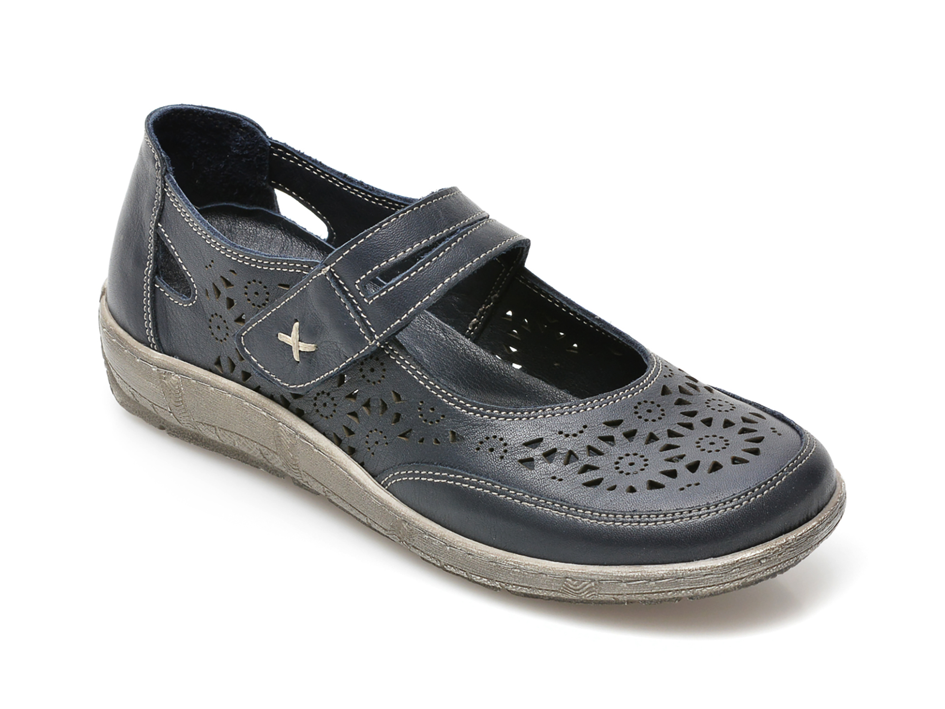 Pantofi PASS COLLECTION bleumarin, 62050, din piele naturala