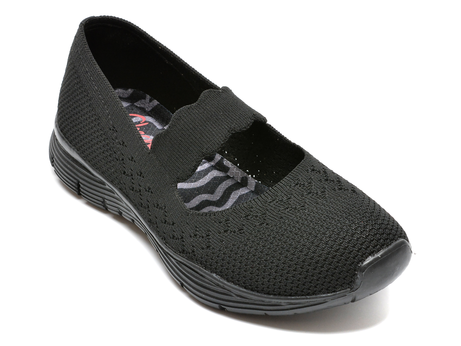 Pantofi SKECHERS negri, SEAGER, din material textil