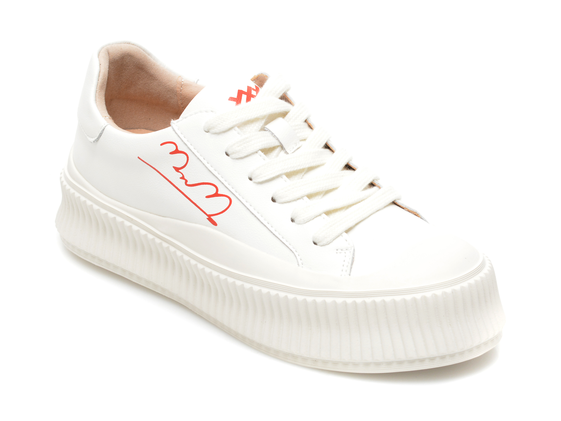 Pantofi sport GRYXX albi, 15156, din piele naturala