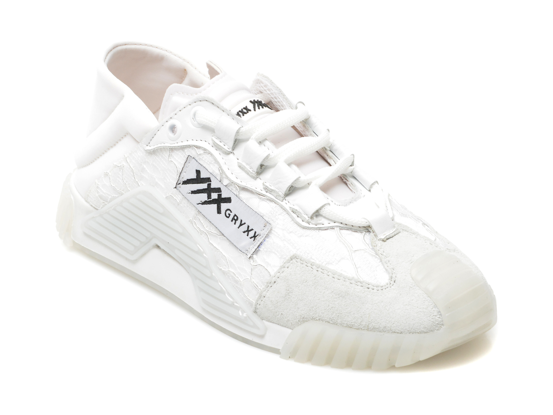 Pantofi sport GRYXX albi, MK1191, din material textil