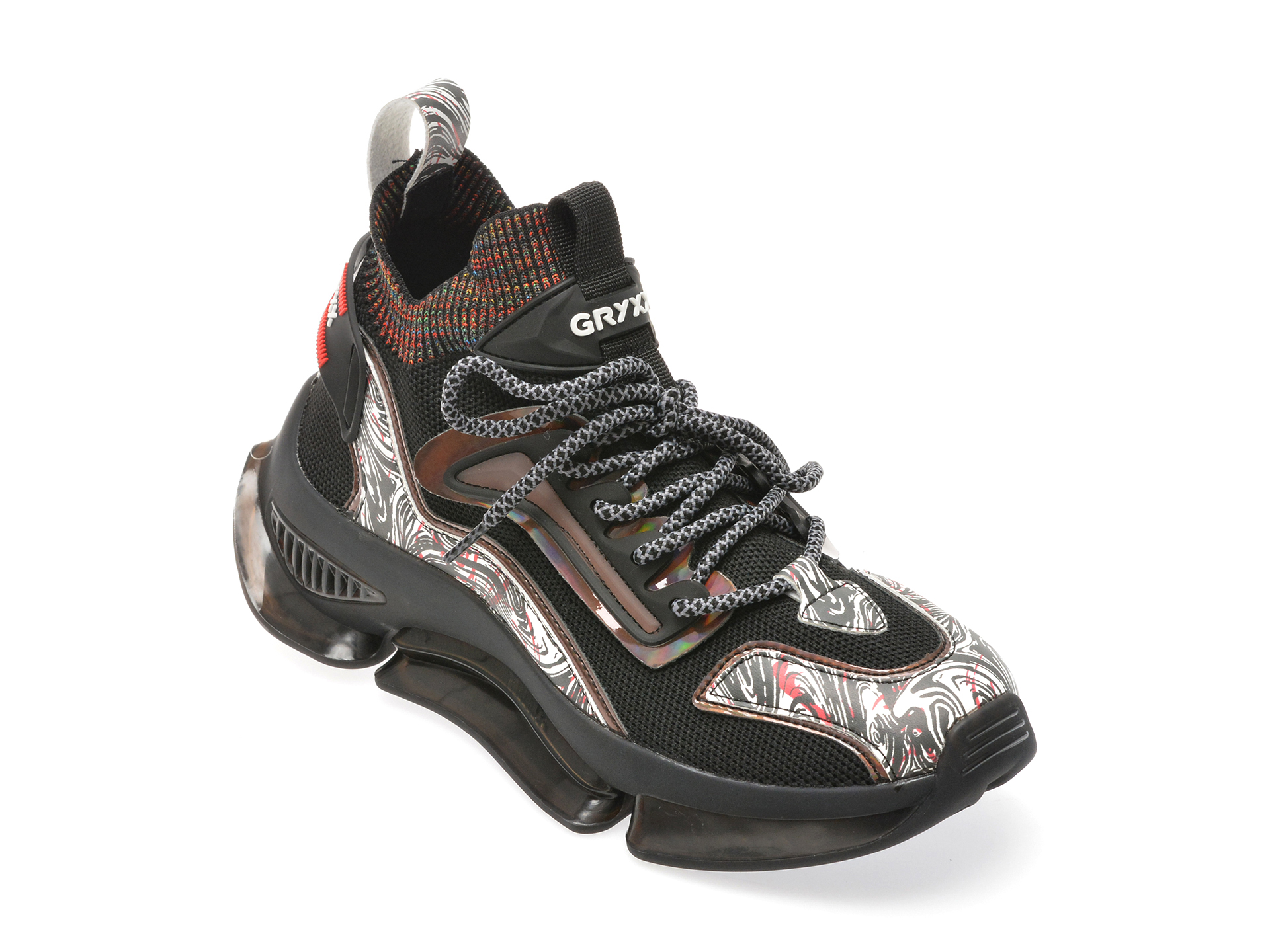 Pantofi sport GRYXX negri, 21018, din material textil