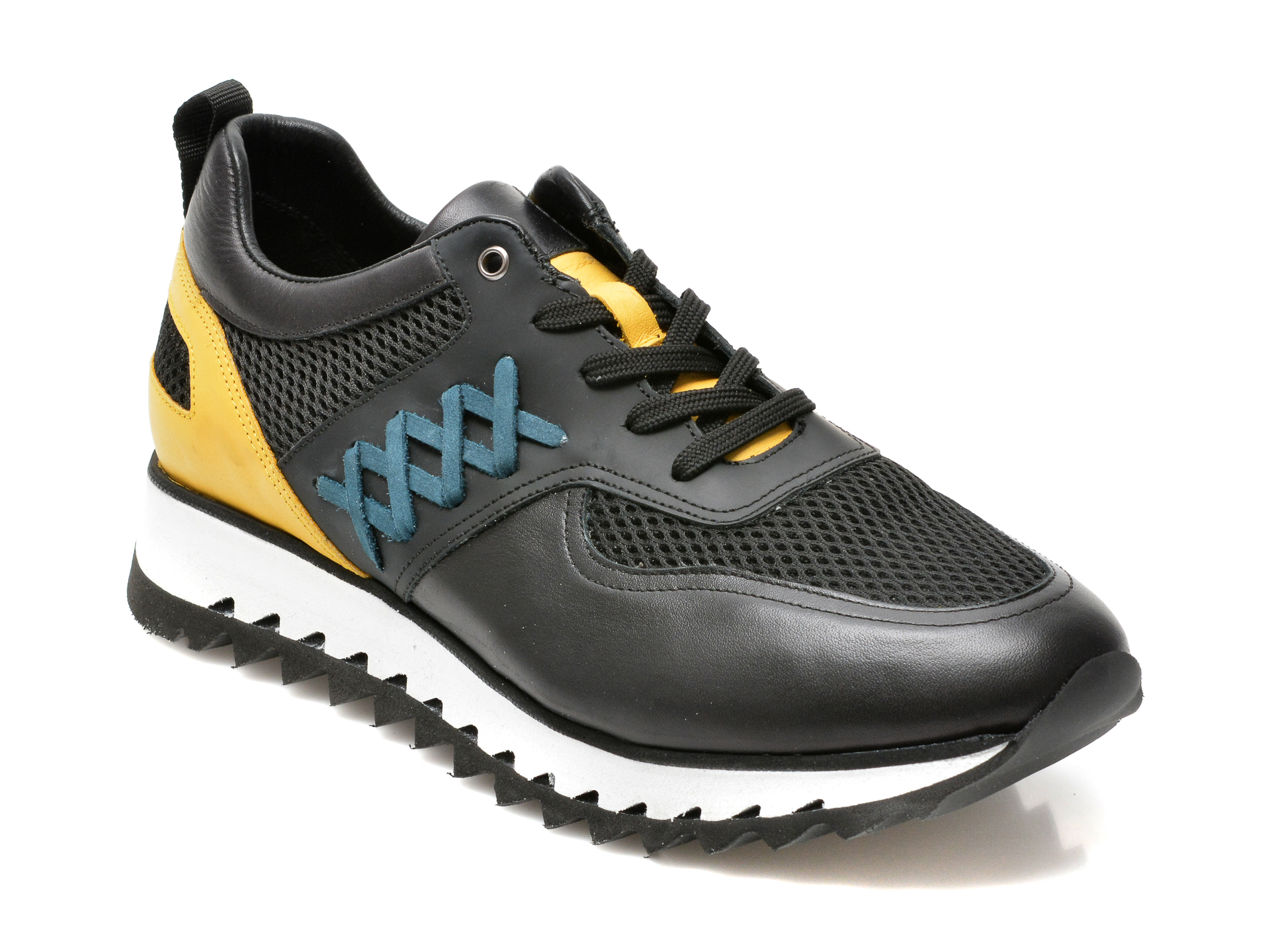Pantofi sport GRYXX negri, 253251, din material textil si piele naturala
