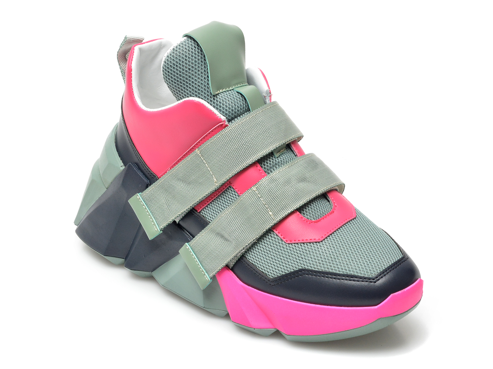 Pantofi sport GRYXX verzi, MO1813, din material textil si piele ecologica