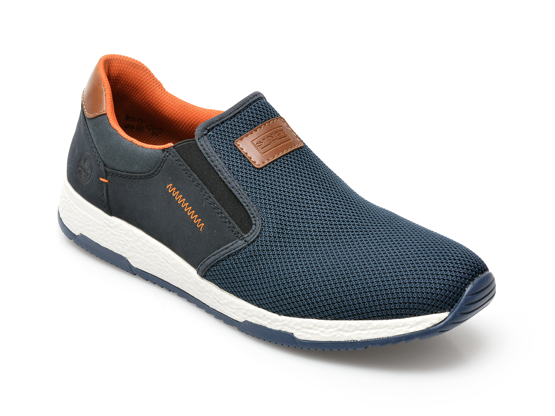 Pantofi sport RIEKER bleumarin, B3450, din material textil si piele ecologica