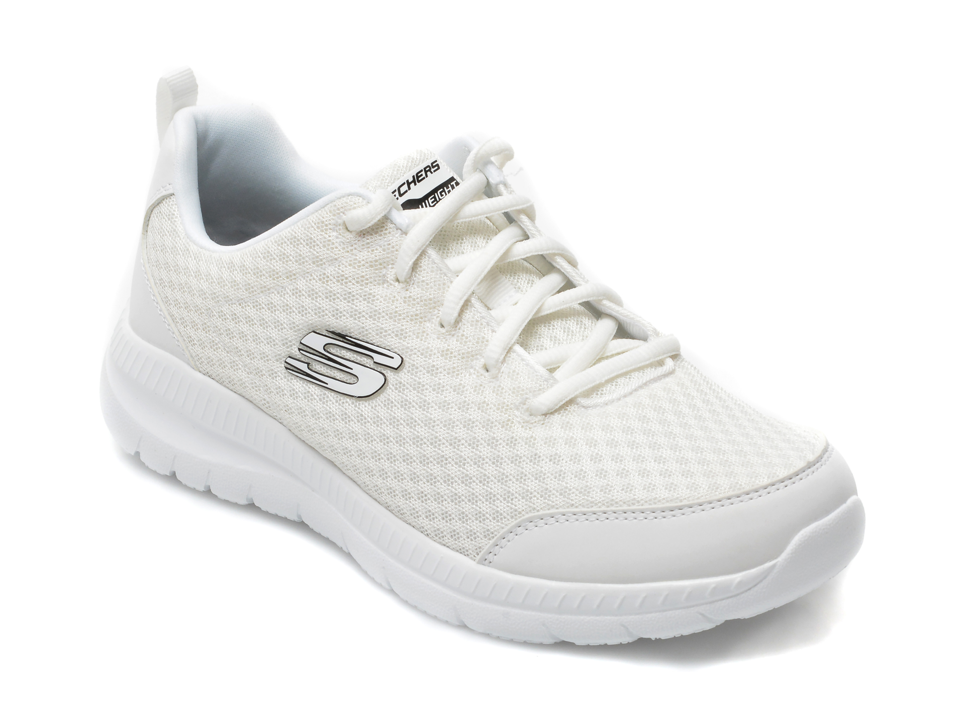 Pantofi sport SKECHERS albi, BOUNTIFUL, din material textil