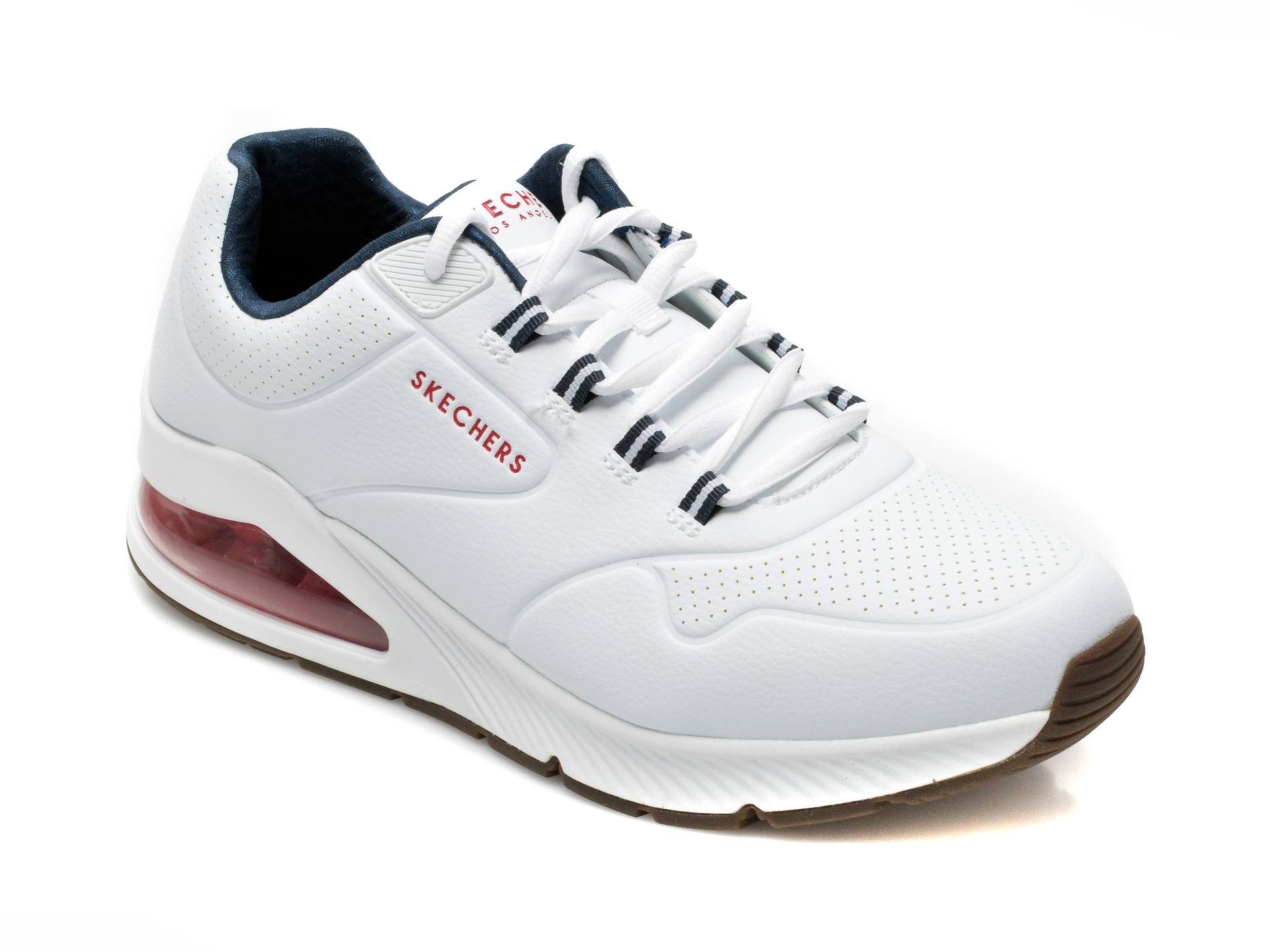 Pantofi sport SKECHERS albi, UNO 2, din piele ecologica