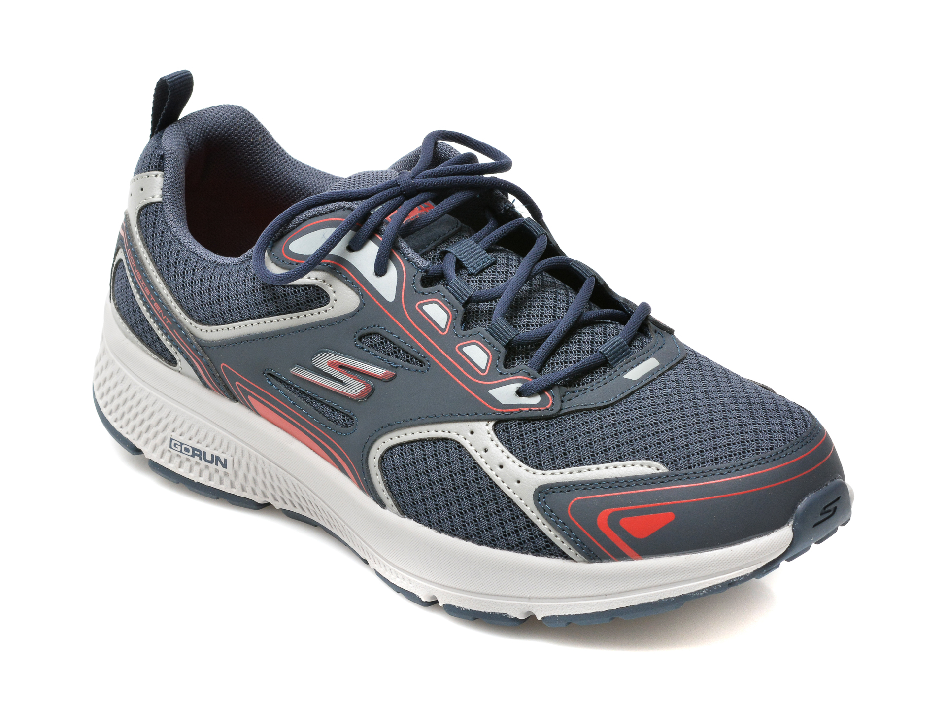 Pantofi sport SKECHERS bleumarin, GO RUN CONSISTENT, din material textil si piele naturala