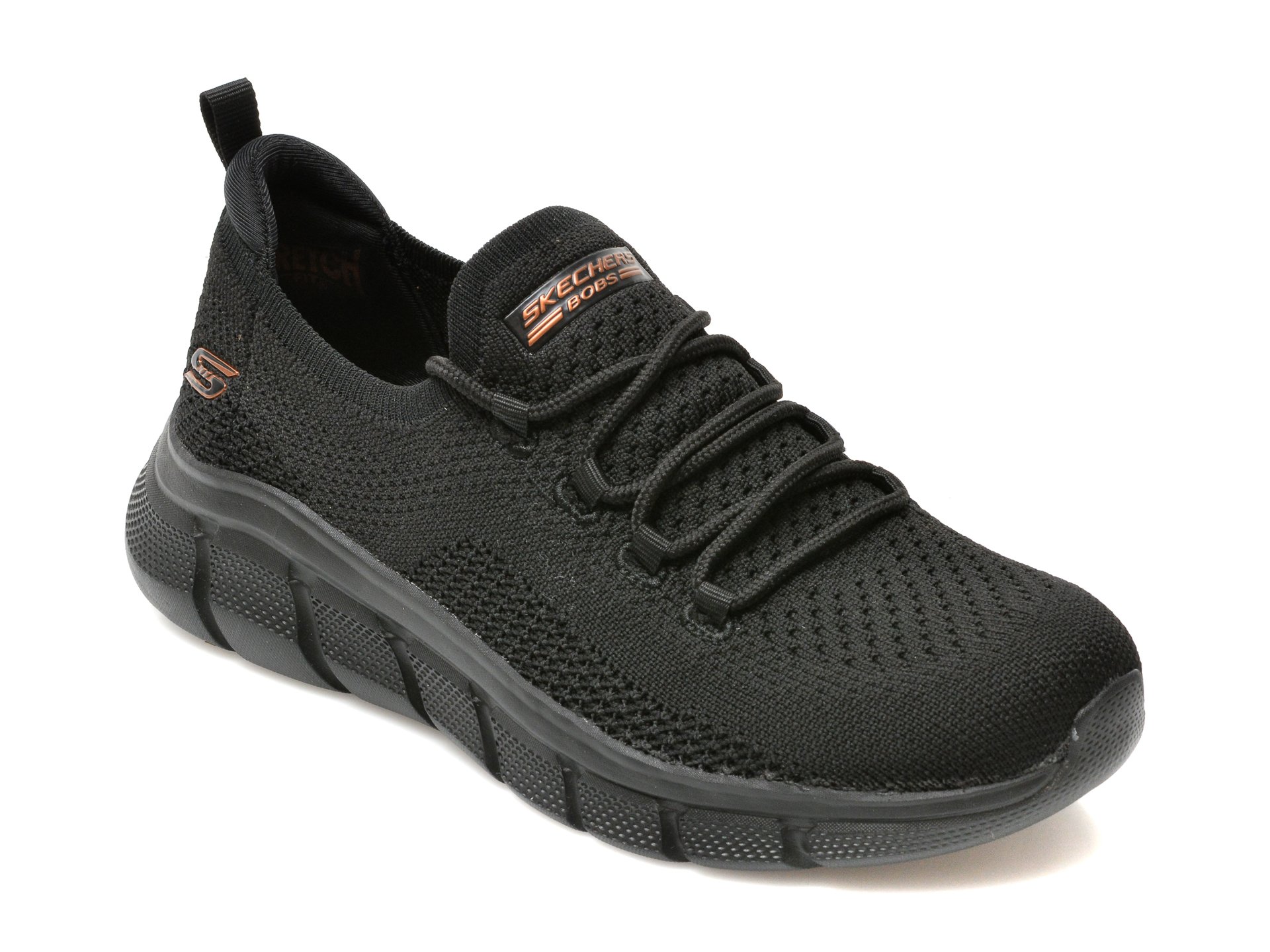Pantofi sport SKECHERS negri, BOBS B FLEX, din material textil