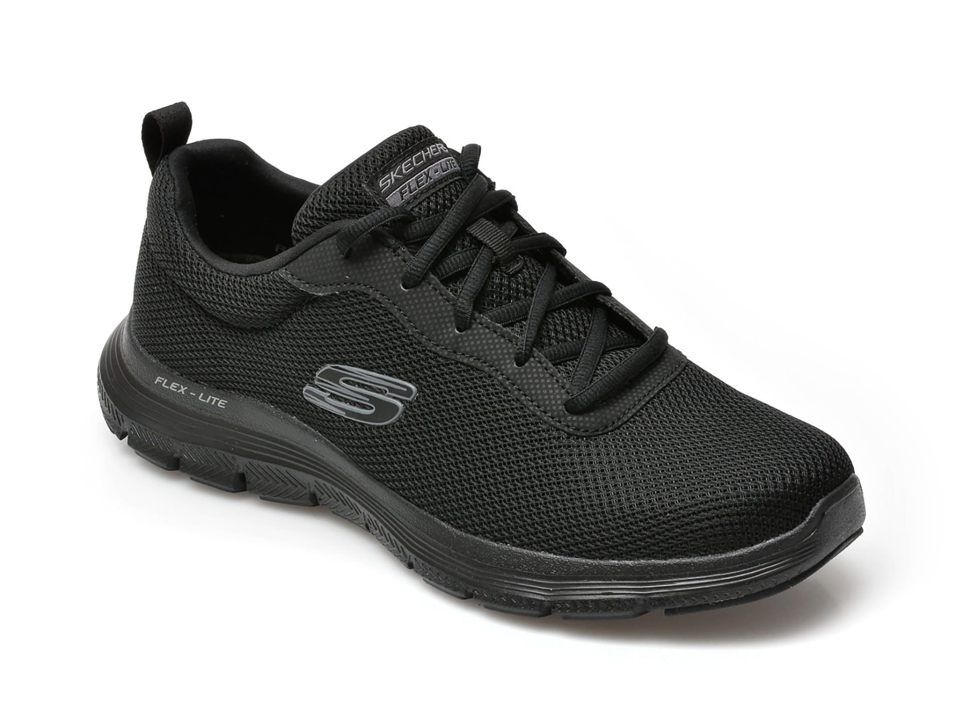 Pantofi sport SKECHERS negri, FLEX ADVANTAGE 4, din material textil