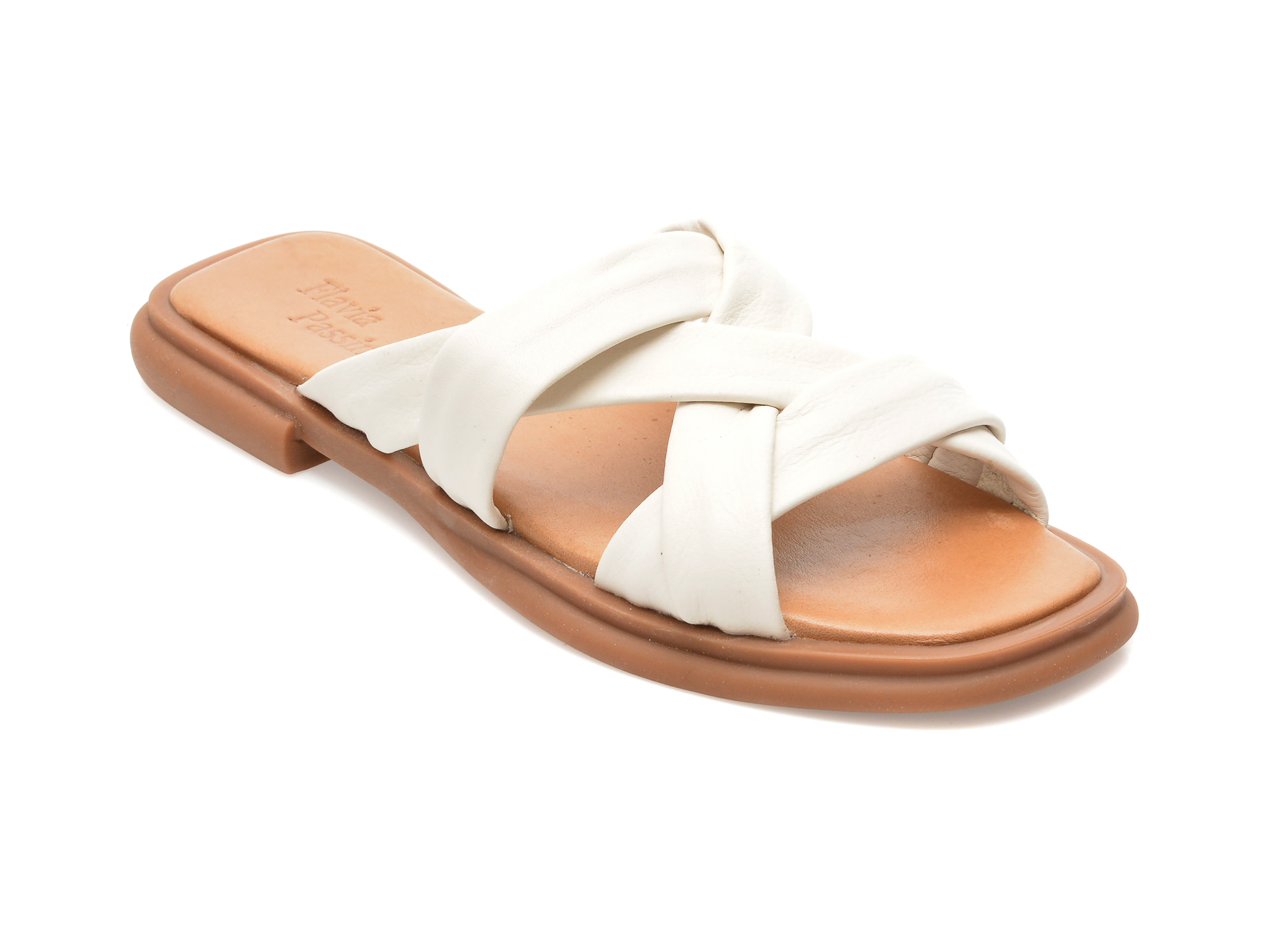 Papuci FLAVIA PASSINI albi, 21322049, din piele naturala