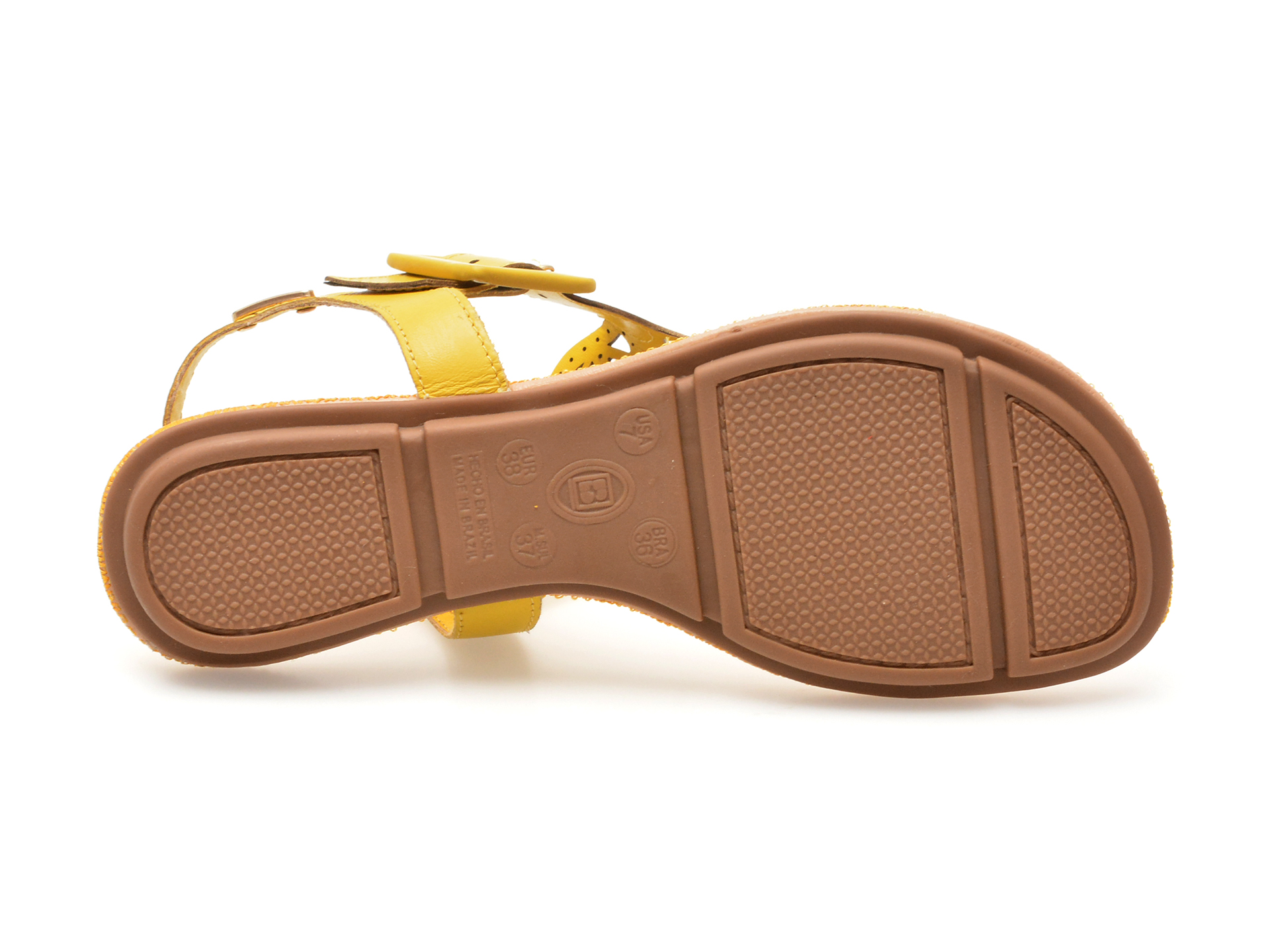 Sandale casual GRYXX galbene, 356501, din piele naturala