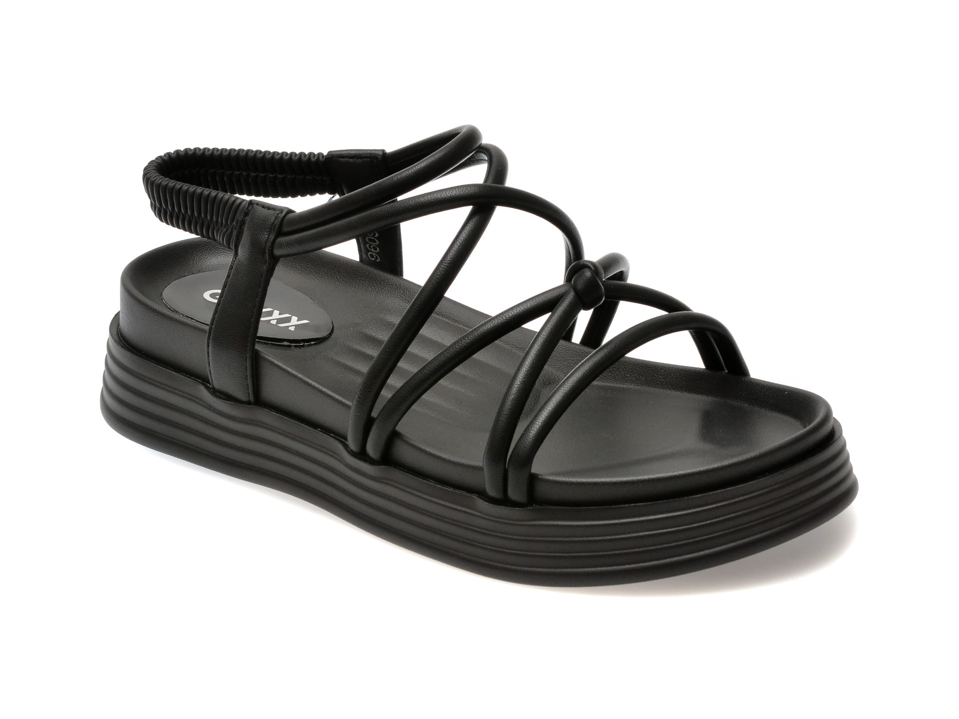 Sandale casual GRYXX negre, 9609, din piele ecologica