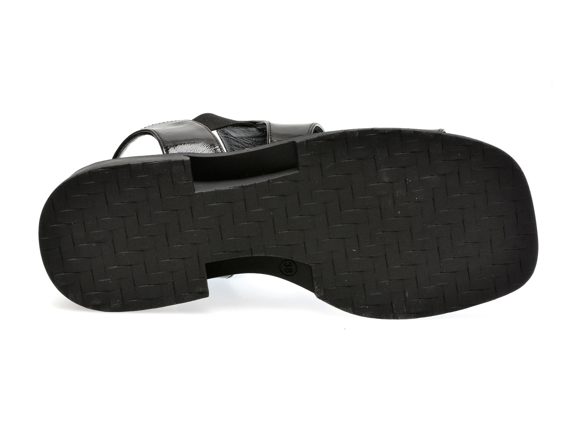 Sandale casual GRYXX negre, 96770, din piele naturala lacuita