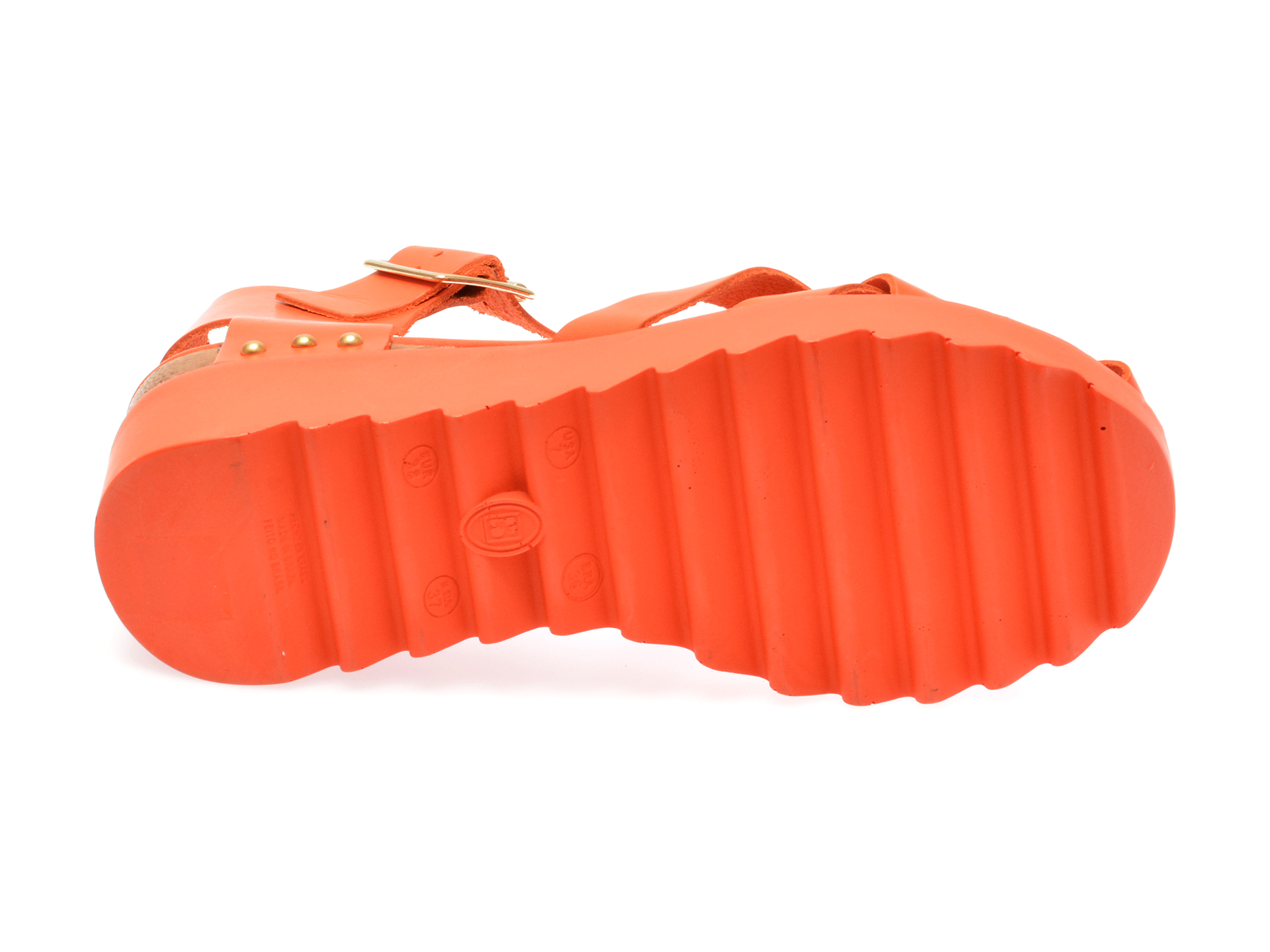 Sandale casual GRYXX portocalii, 353002, din piele naturala