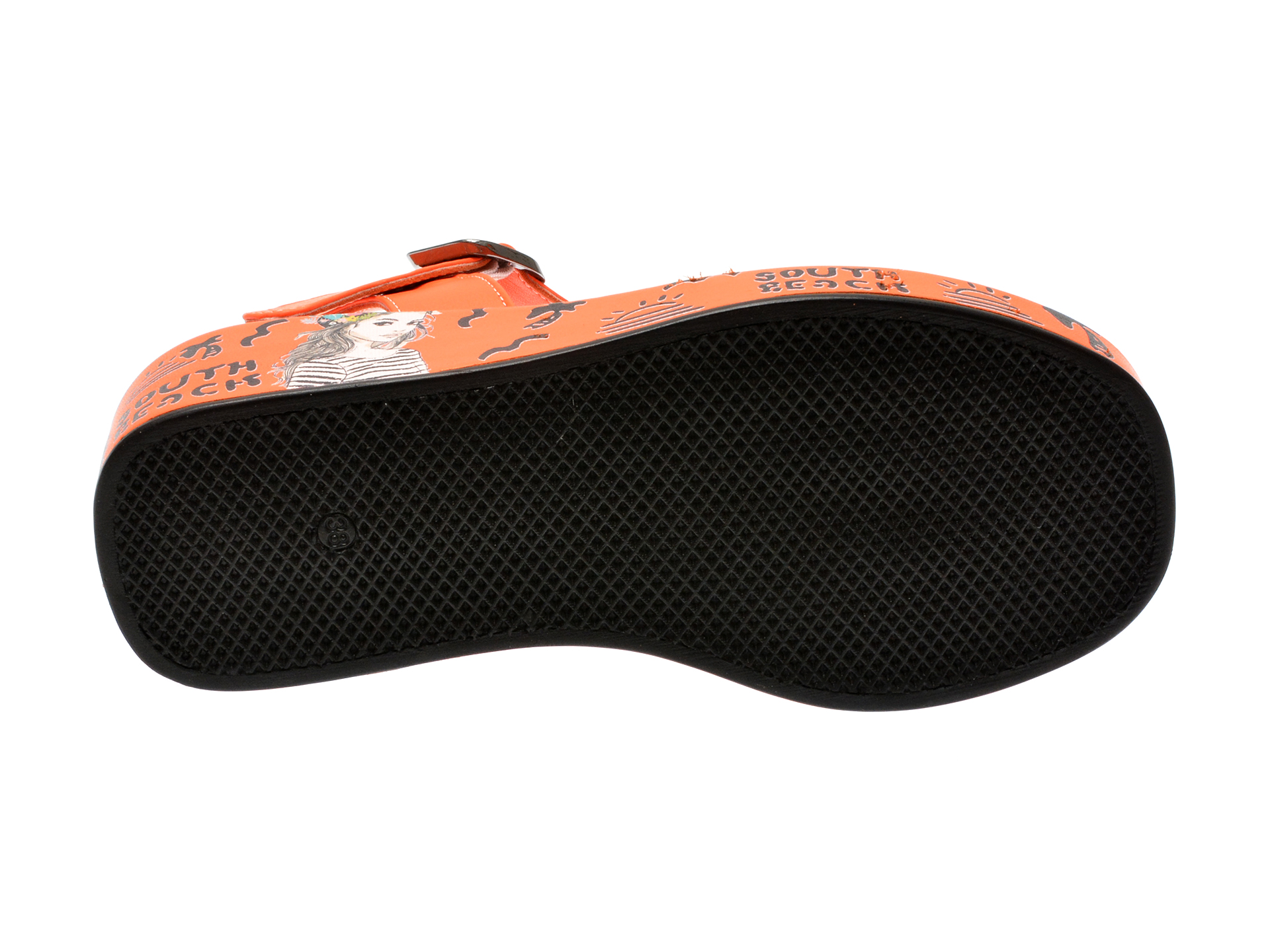 Sandale casual GRYXX portocalii, 620428, din piele naturala