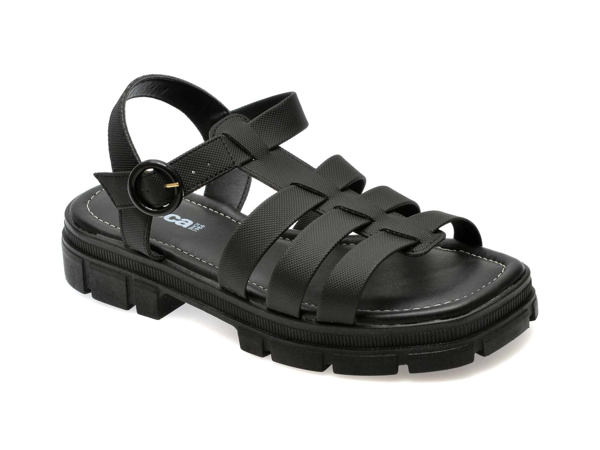 Sandale casual MOLECA negre, 5475102, din piele ecologica