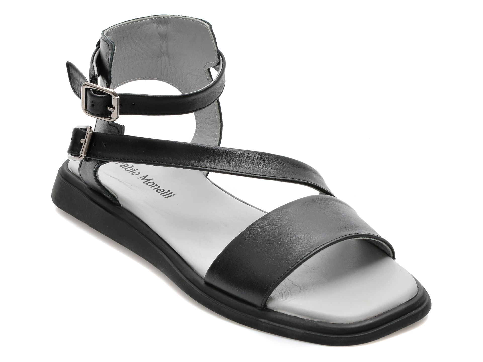 Sandale FABIO MONELLI negre, 691, din piele naturala