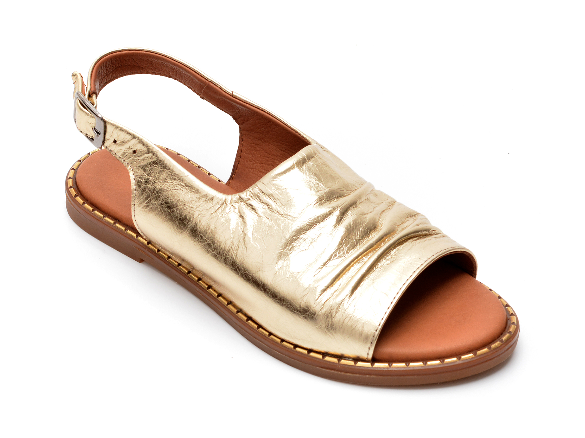 Sandale FLAVIA PASSINI aurii, 7079, din piele naturala