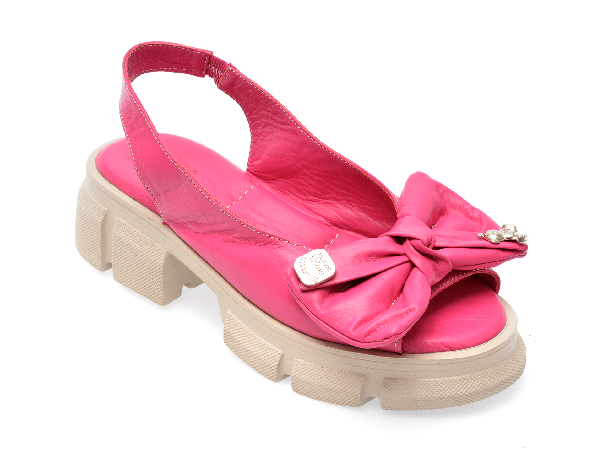 Sandale GRYXX fucsia, 088N47, din piele naturala