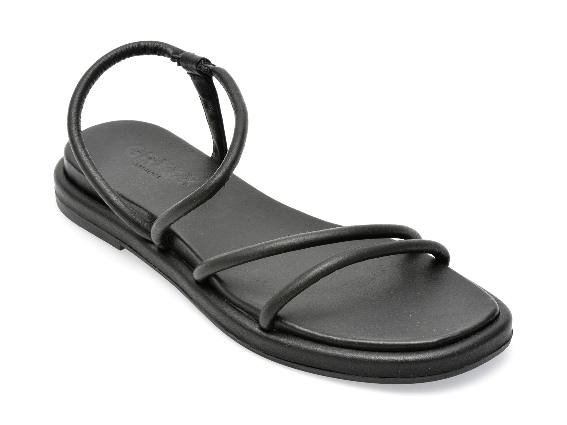 Sandale GRYXX negre, PF3066, din piele naturala