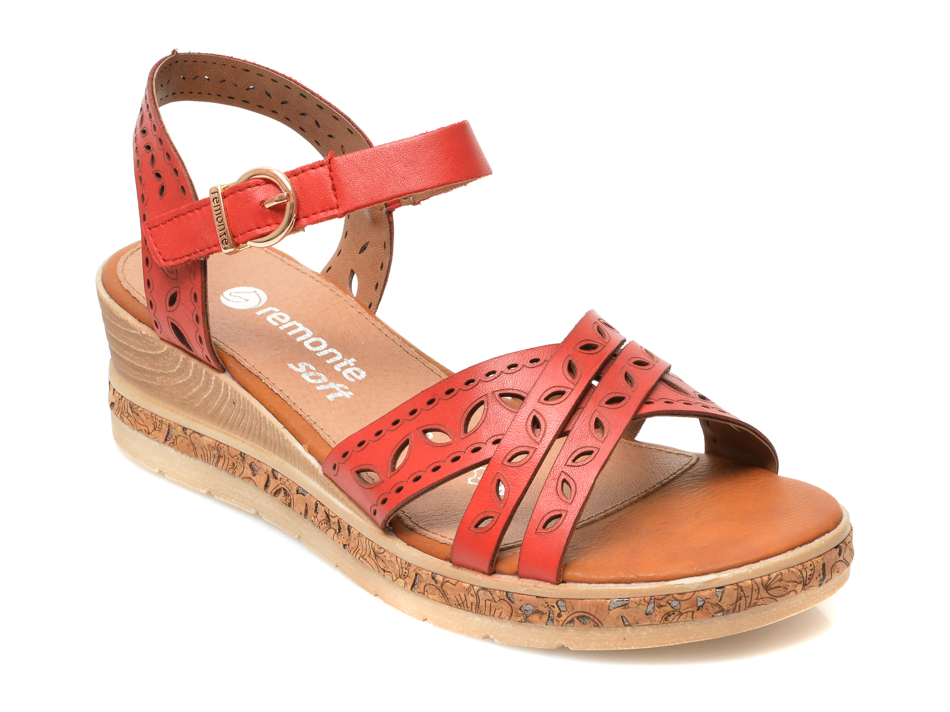 Sandale REMONTE rosii, D3055, din piele naturala