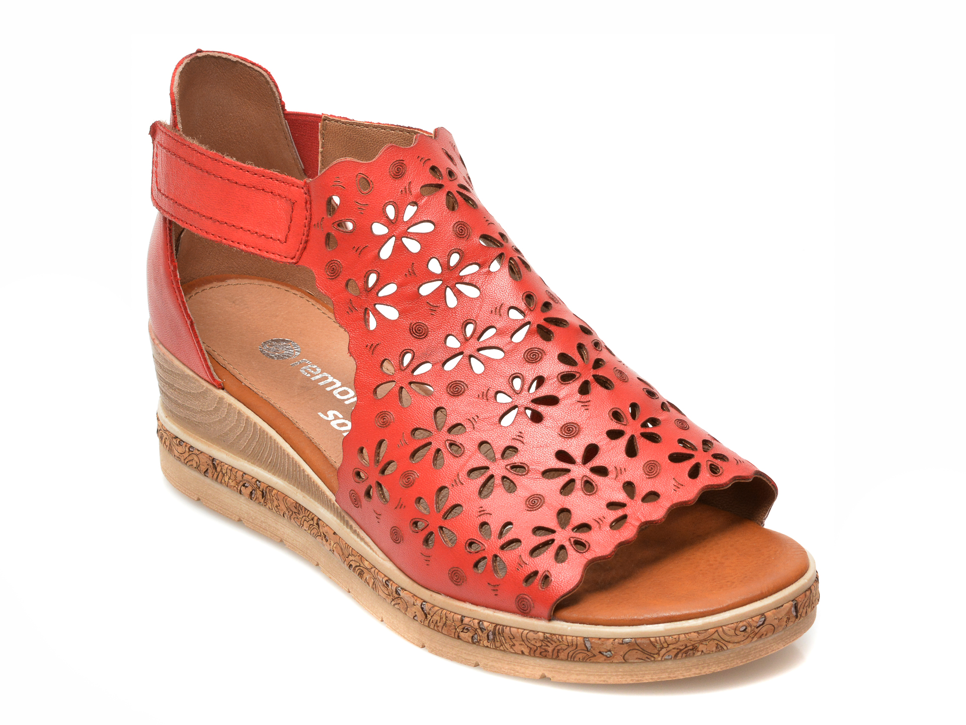 Sandale REMONTE rosii, D3056, din piele naturala