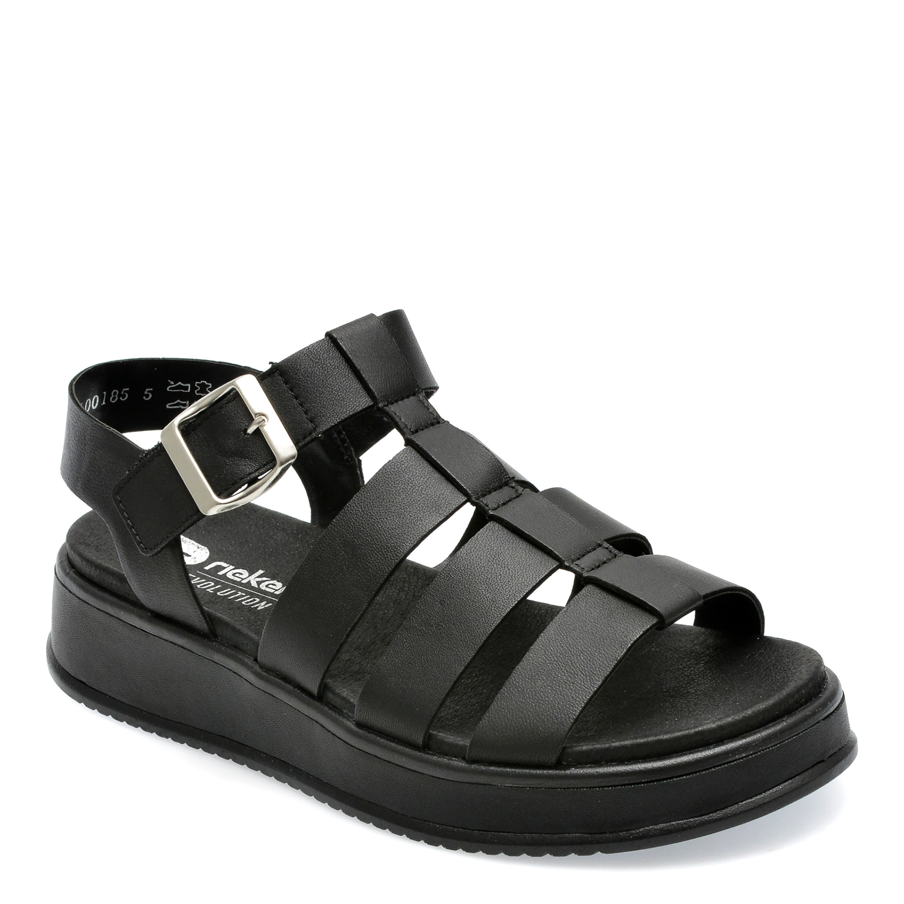 Sandale RIEKER negre, W0804, din piele naturala Rieker imagine reduceri