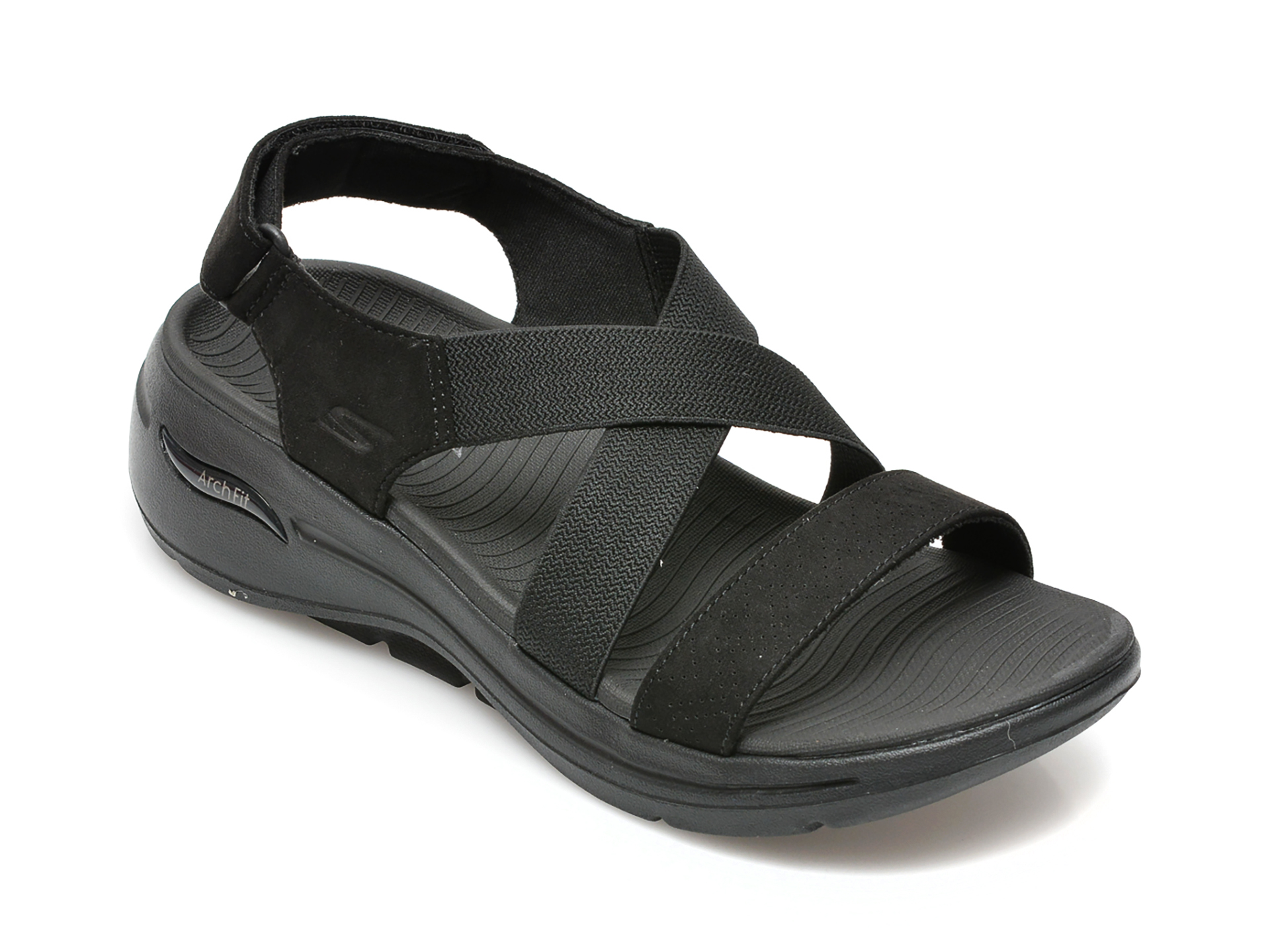 Sandale SKECHERS negre, GO WALK ARCH FIT, din material textil